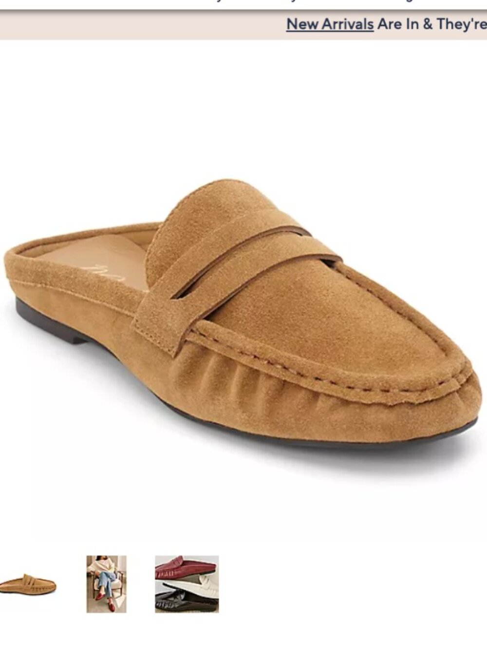 Matisse Porta Suede Penny Loafer Mule in Tan
